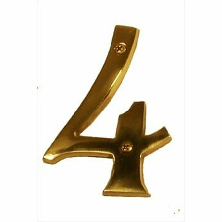 BRASS ACCENTS 4 in. Traditional Raised Solid Brass of No.4, Satin Nickel I07-N5340-619